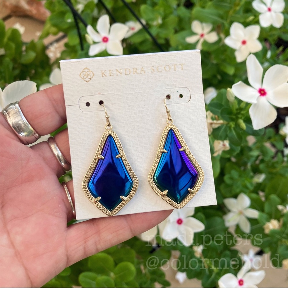 Kendra Scott Alex Earrings in Black Iridescent